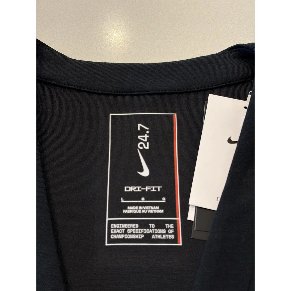 Nike 24.7 Mens Black Cardigan Large Dri-FIT Snap-Button HQ6948-010
